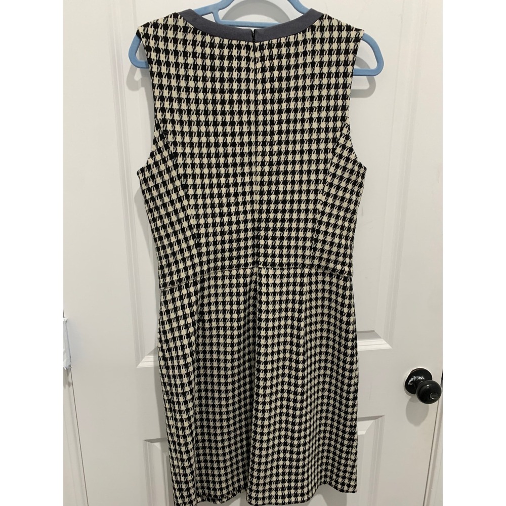 Lauren Ralph Lauren Houndstooth Sleeveless Sheath Dress Black White Size 10 - Picture 4 of 4